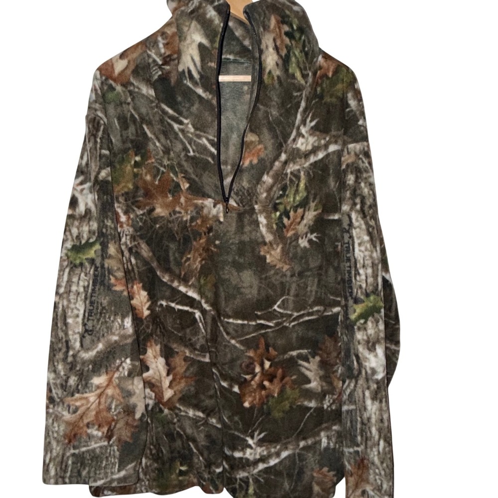 Unbranded Realtree Camo Fleece Pullover Quarter Zip Jacket Men's 2X